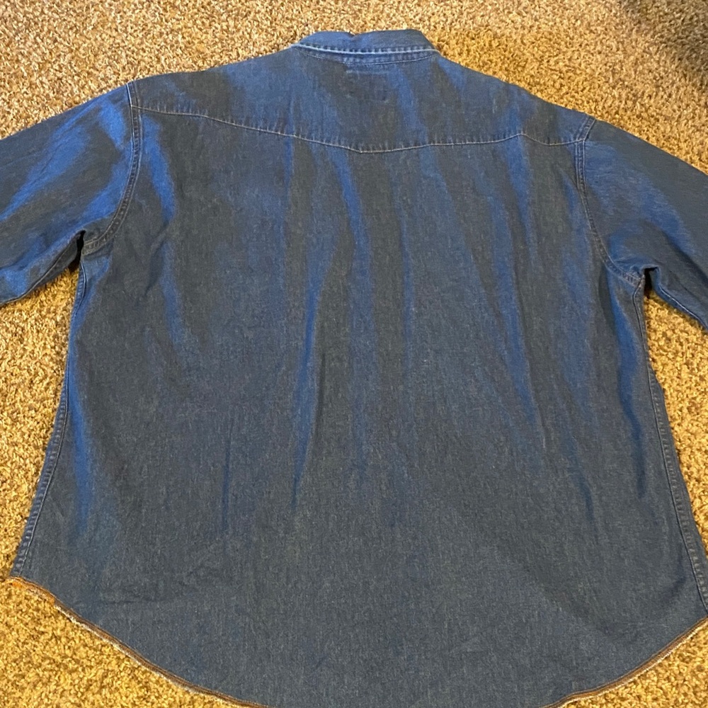 Texas Authentic Dry Goods Men's XXL Blue Denim Short Sleeve Shirt - Picture 13 of 15